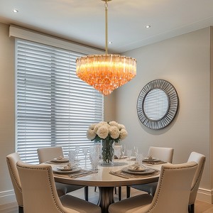 CityFurn 6-Light Modern Tiered Chandelier with Glass Shades - 1 of 4