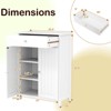 Costway Bathroom Floor Cabinet Freestanding Storage Organizer with 2 Doors Storage Cabinet Black/White - 3 of 4