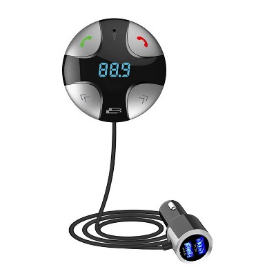 Just Wireless Bluetooth FM Transmitter with USB-C and USB-A Charging Port -  Black