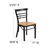Flash Furniture Black Three-Slat Ladder Back Metal Restaurant Chair - 4 of 4