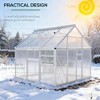 Akoasm 74.75 in. W Outdoor Aluminium Greenhouse with Adjustable Roof Vents, Rain Gutters & Sliding Doors for Winter-Silver - 2 of 4