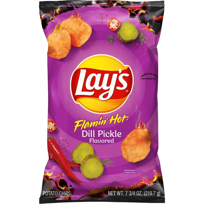 Lay's Flamin' Hot Dill Pickle Potato Chips - 7.75oz, 1 of 7