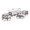 Christopher Knight Home Malcolm Outdoor 5 Seater Acacia Wood Sectional Sofa Set with Coffee Table and Cushions - 3 of 4