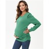 Clearlove Women’s Maternity Puff Sleeve Top Long Sleeve Round Neck Stretchy Ruched Side Pregnancy Shirt - 3 of 4