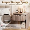 Hollow Board Bedside Table Pair - Wave Pattern, Hollow Design, Durable Material, Stylish Storage, Space-Saving - 4 of 4
