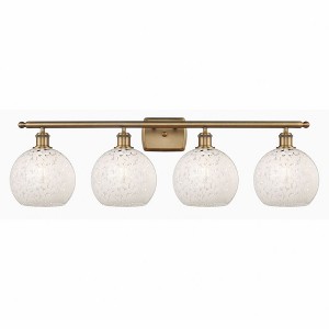 Innovations Lighting White Mouchette 4 - Light Vanity in  Brushed Brass - 1 of 1