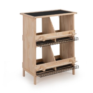 FURNIinspire Pet Crates and Houses, 2-tier Chicken Coop with Nesting Boxes, Standing Poles, Waterproof Roof, Brown, 27.6"*15"*36.2" - 1 of 4