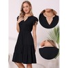 INSPIRE CHIC Women's Summer Tiered V Neck Ruffle Cap Sleeve Flowy A-Line Midi Dresses - 2 of 4