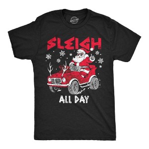 Mens Funny T Shirts Sleigh All Day Sarcastic Christmas Graphic Novelty Tee For Men - Crazy Dog Men's T Shirt Gift For Christmas - 1 of 4