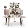 SPI Home Reading Cats on Bench – 14" H Bronze Metal Garden Sculpture for Outdoor Decor - 2 of 3