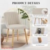 Office Modern Dining Chairs Set of 2 - Upholstered Fabric Kitchen Chairs w/ Wood Legs, Comfortable Padded Seats (300Lbs Capacity) - 4 of 4