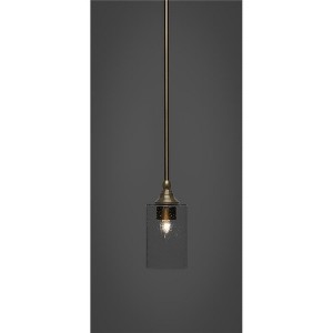 Toltec Lighting Any 1 - Light Pendant in  New Aged Brass with 4" Clear Bubble Shade - 1 of 1