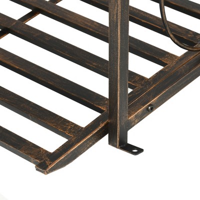 Bronze 6ft Metal Garden Bridge with Safety Rails