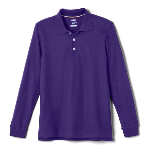 French Toast School Uniform Co Ed Long Sleeve Pique Polo Adult PURPLE XL