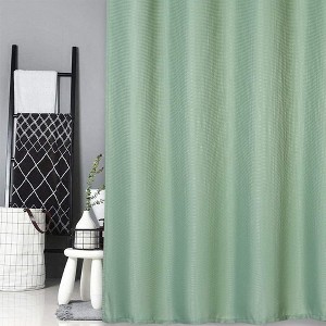 Waffle Weave Shower Curtain, Polyester Fabric Shower Curtains for Bathroom Washable - 1 of 4