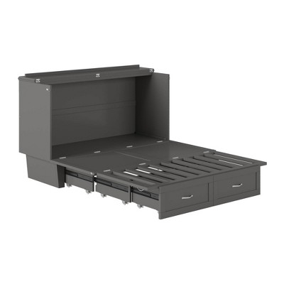 Espresso Queen Murphy Bed Chest with Single Drawer