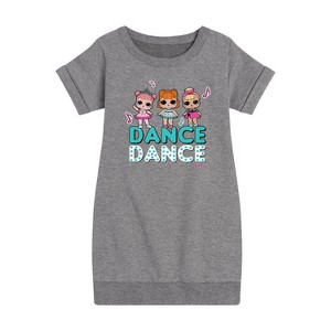 Girls' - LOL Surprise! - Dancing Dolls Dance Graphic Short Sleeve Fleece Dress - 1 of 4