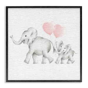 Stupell Industries Elephant Family with Pink Balloons, 17" x 17" - 1 of 4