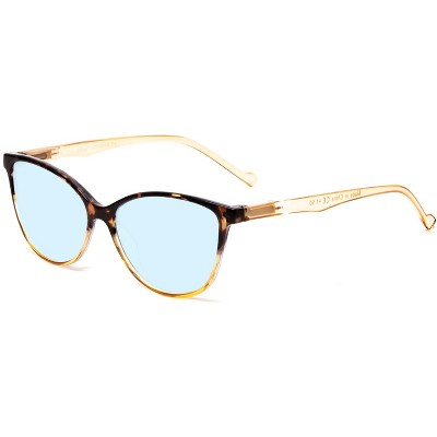 Calabria MDR8004 Designer Blue Light Eyeglasses Ladies Cateye Tortoise Fade 49mm