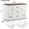 Farmhouse 5 Drawer Dresser, 47.5″ Rustic Wood Dressers Organizer with Sliding Barn Doors for Bedroom, Kitchen, Hallway - 2 of 4