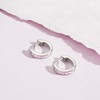 Girl's Small Channel Set CZ Hoop Sterling Silver Earrings - In Season Jewelry - 4 of 4