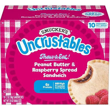 Smucker's Uncrustables Frozen Peanut Butter & Raspberry Spread Sandwich - 20oz/10ct