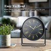 Aoibox Vintage Black Metal Desk Clock, Silent Non-Ticking Mantel Clock with Adjustable Angle for Fireplace Farmhouse Shelf Living Room D¨¦cor - 4 of 4