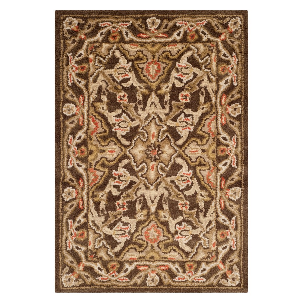 2'x3' Floral Accent Rug Brown - Safavieh