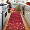 Christmas Snowflake Area Rug with Non-Slip Backing, Machine Washable Low Pile Carpet for Living Room and Bedroom Holiday Decor - 3 of 4