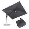 PURPLE LEAF 10x10 Ft Cantilever Umbrella Square Solar Powered LED Outdoor Patio Umbrella with 360°Rotation Adjustable With Base - 2 of 4