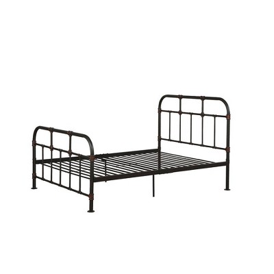 80" Full Bed Nicipolis Bed Sandy Gray - Acme Furniture: Faux Leather Upholstery, Metal Frame, Reinforced Support