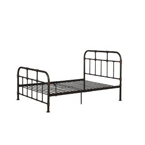 80" Full Bed Nicipolis Bed Sandy Gray - Acme Furniture: Faux Leather Upholstery, Metal Frame, Reinforced Support - 1 of 4