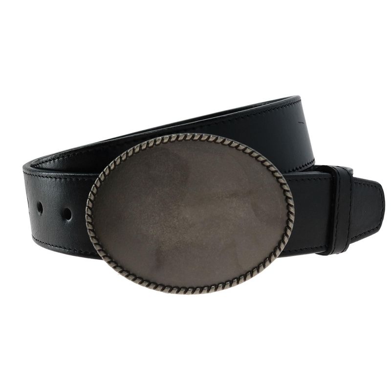 CTM Blank Oval Belt Buckle with Edge Detail, 3 of 4