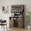 COZONY 75-inch Farmhouse Coffee Bar Cabinet - Tall Buffet Hutch with Sliding Barn Door, Storage Sideboard for Dining Room & Kitchen - 4 of 4