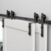 Bypass Sliding Barn Door Hardware Kit, Double Track for Double Door,Heavy Duty,Basic I/J Pulley,Slide Smoothly Quietly,Easy Install (No Door) - 4 of 4