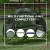 Vynxaria Outsunny Multifunctional Folding Camping Cots for Adults, Elevated Tent with Sleeping Bag, Thick Air Mattress Pad - 2 of 4