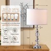 Maxax Nickel Crystal Table Lamp, Modern Elegent Desk Lamp with USB Type-C Ports for Bedroom Nightstand, Living Room - 3 of 4