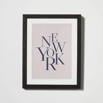 11" x 14" New York Framed Under Glass with Mat Dark Wood - Threshold™ designed with Studio McGee