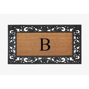 A1HC Natural Coir Monogrammed 23"X38", Anti‑Shed Treated Durable Doormat for Outdoor Entrance - 1 of 4