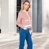 Anna-Kaci Women's Striped Button-Up Cardigan with Pocket Detail - 3 of 4