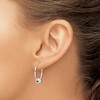 Black Bow Jewelry Sterling Silver, Endless Hoop Bead Earrings - 20mm (3/4 Inch) - 3 of 4