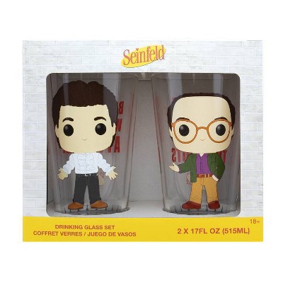 2pk Pint Glass Seinfeld - Jerry & George