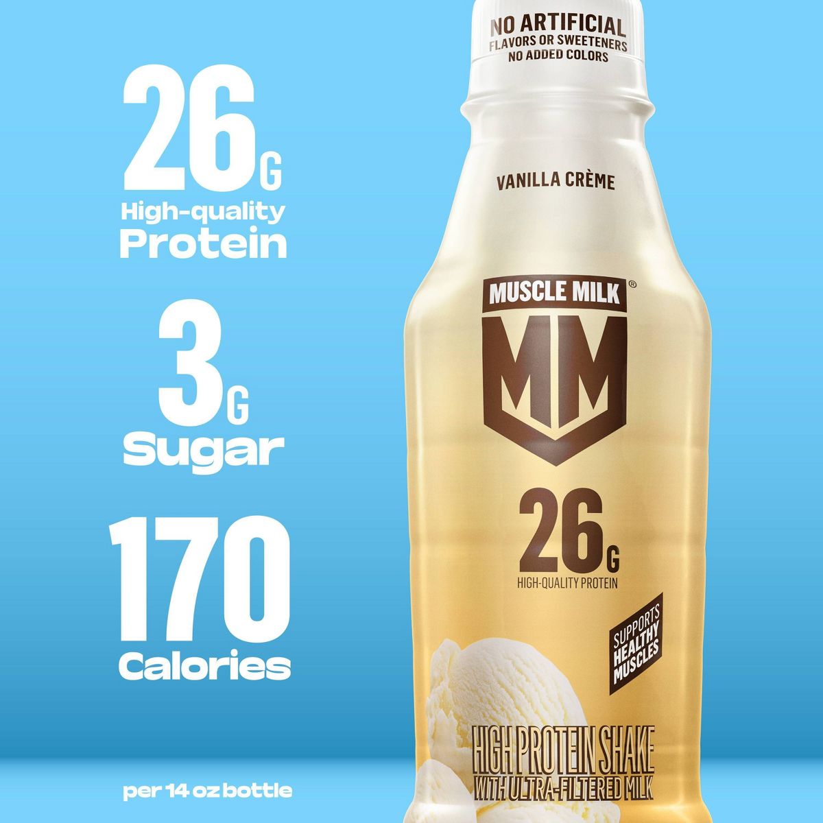 Muscle Milk 26g Protein Drink - Vanilla - 14 fl oz: Caffeine Free - thumbnail 4