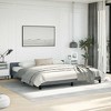 vidaXL Velvet Bed Frame Platform Bed, Scandinavian Style/Slats Support/No Box Spring Needed/Without Mattress/Easy Assembly, Dark Grey King Bed - 3 of 4