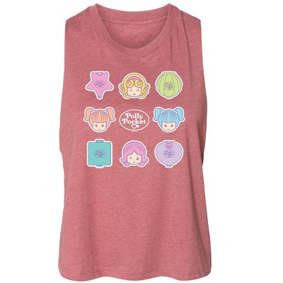 Women's Polly Pocket Polly Pocket Grid Graphic Racerback Tank - Heather Mauve - Small
