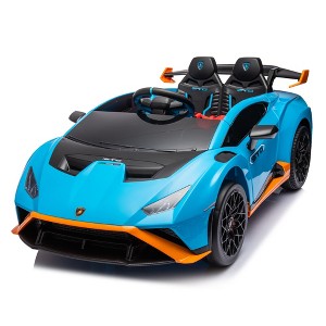 Lamborghini Huracan Sto 24V Kids Ride-On Drift Car, Electric Racing Sports Car Toys with 360° Spin, LED, Music, USB Port, Ages 3-8 - 1 of 4