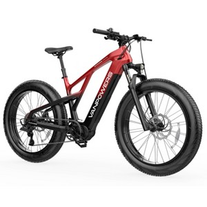 Vanpowers Adult GrandTeton Ultra 2.29' Step-Over 500W Mid Drive Electric Bike - Red/Black - 1 of 4