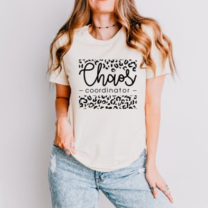 Simply Sage Market Leopard Chaos Coordinator Short Sleeve Tee - XL - Cream - 1 of 4