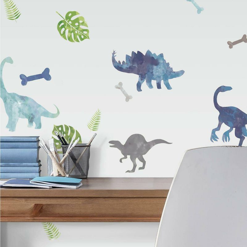 RoomMates Watercolor Dinosaur Peel and Stick Wall Decal, 3 of 8