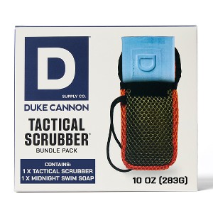 Duke Cannon Supply Co. Tactical Scrubber and Men's Bar Soap Bundle - Midnight Swim - 10oz - 1 of 4